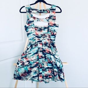 Bow Back Watercolor Dress